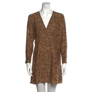 HVN Silk Shift Dress in Animal Print